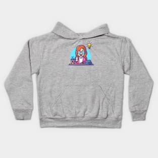 Women Brainstorming Cartoon Vector Icon Illustration Kids Hoodie